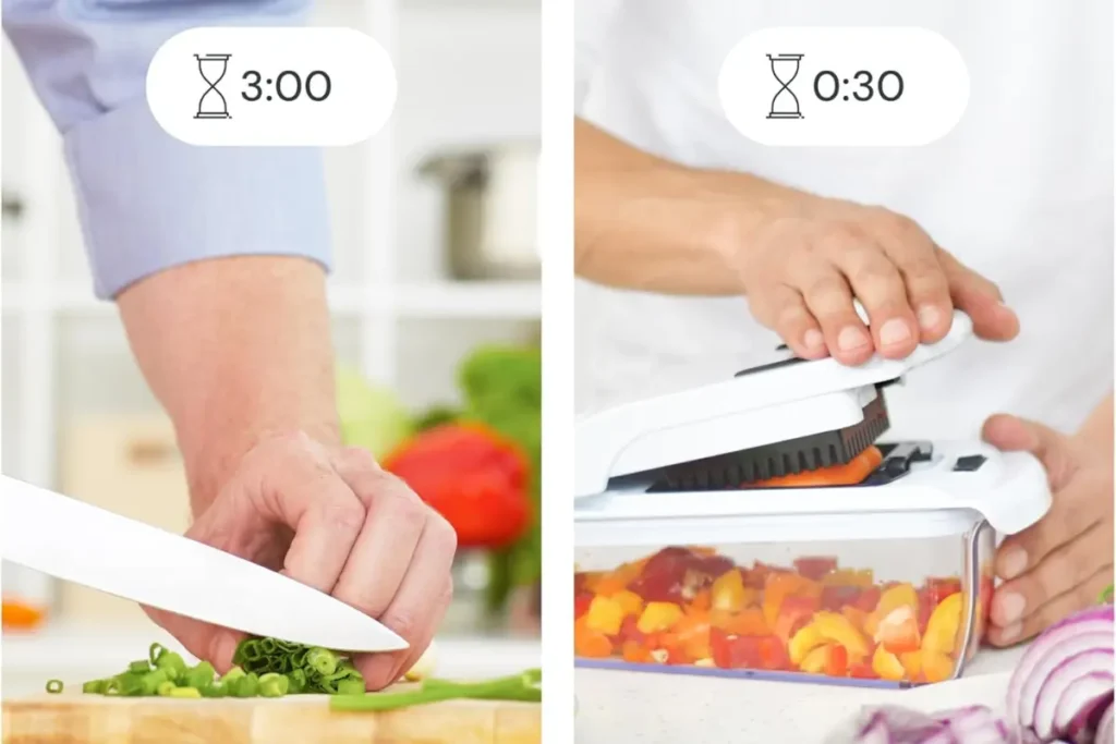 Fullstar Vegetable Chopper time comparison to slicing