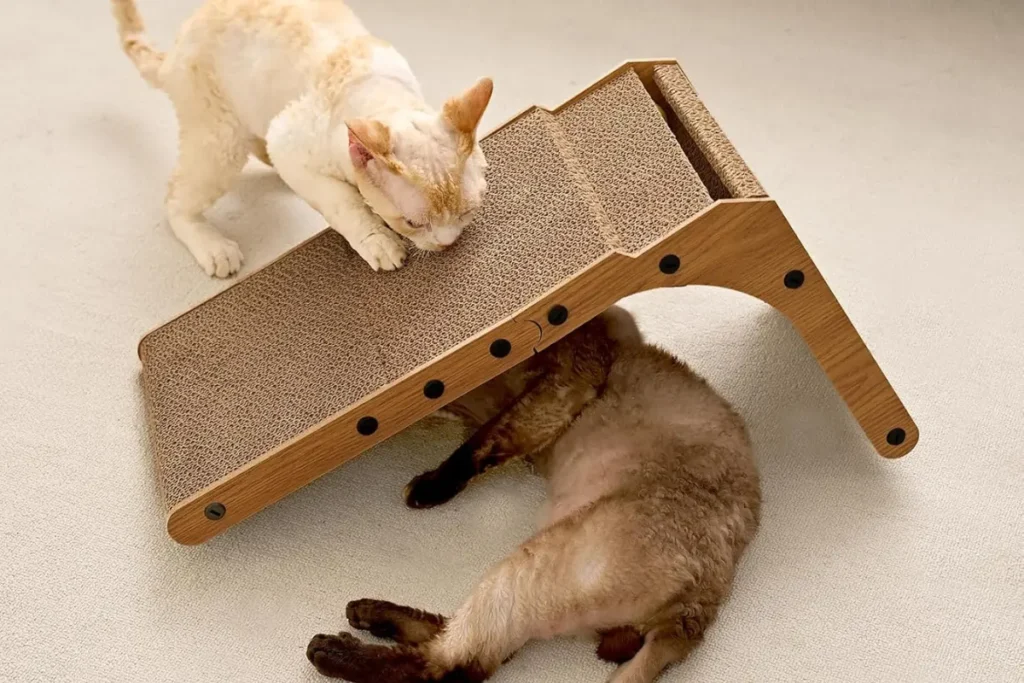 EHEYCIGA 3-in-1 Cat Scratcher while cats are playing