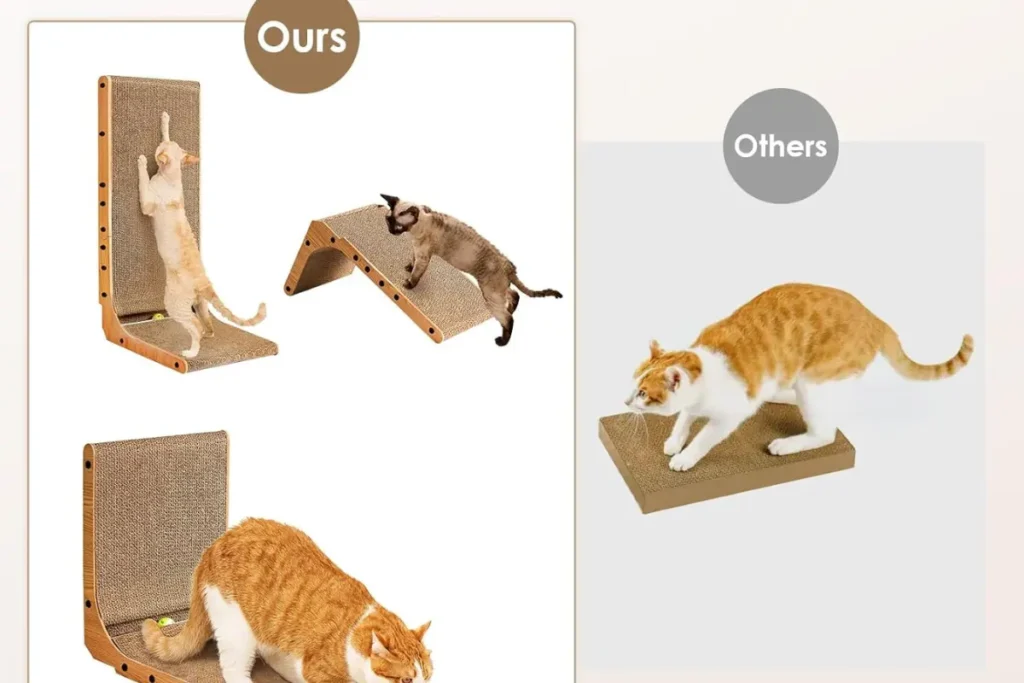 EHEYCIGA 3-in-1 Cat Scratcher texture compared to other cat scratchers