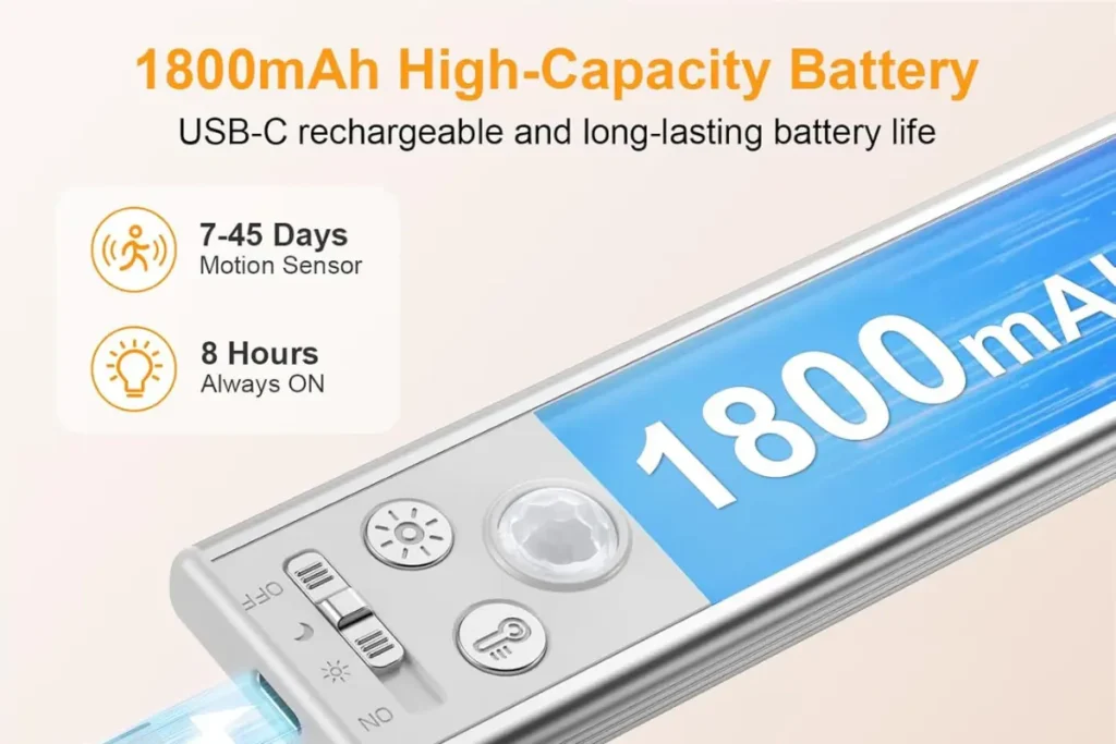 Gritin Rechargeable Magnetic LED Light Bar battery life